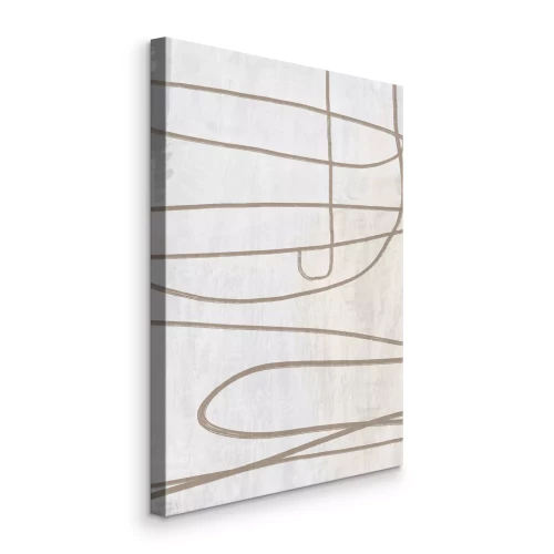 Tableau  Lignes abstraites beiges sur fond gris clair