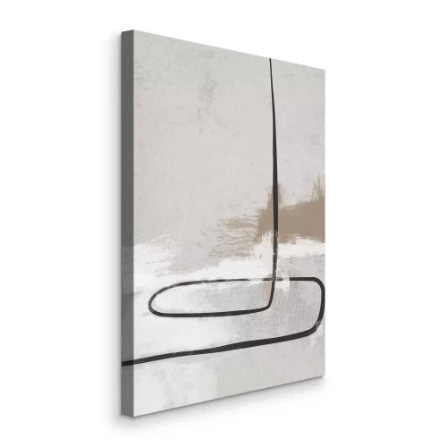 Tableau  Contour noir minimaliste sur fond neutre