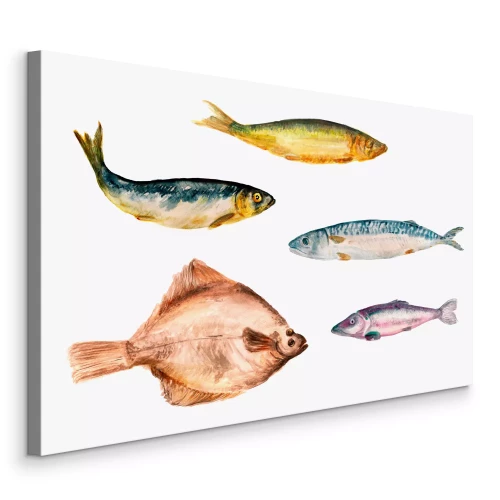 Tableau  Poissons de différentes couleurs