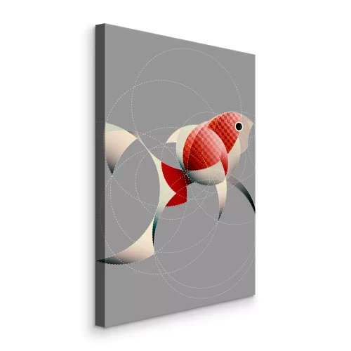 Tableau  Poissons en cercles dans un style abstrait