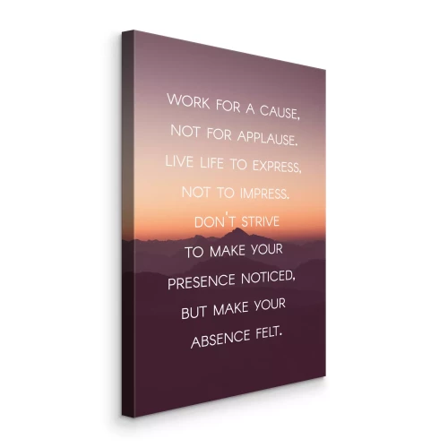 Tableau  Inscription sur fond de montagnes au coucher du soleil