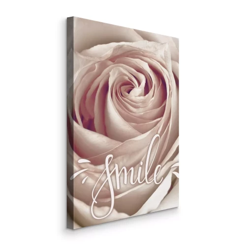 Tableau  L'inscription sourire sur fond floral