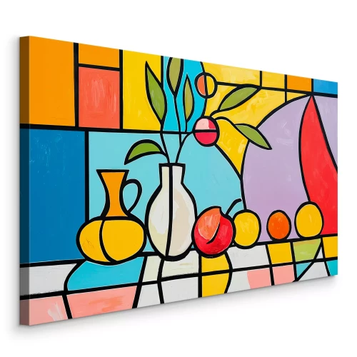 Tableau  Nature morte avec fruits et vases