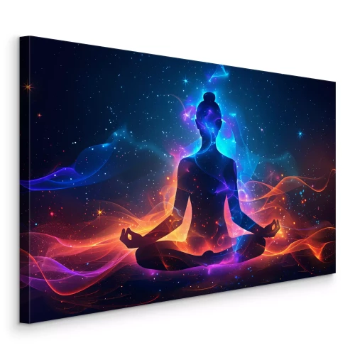 Tableau  Une figure en méditation imprégnée d'énergie cosmique