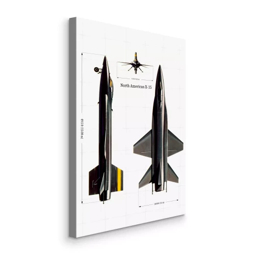 Tableau  Dessin technique de l'avion à réaction North American X-15