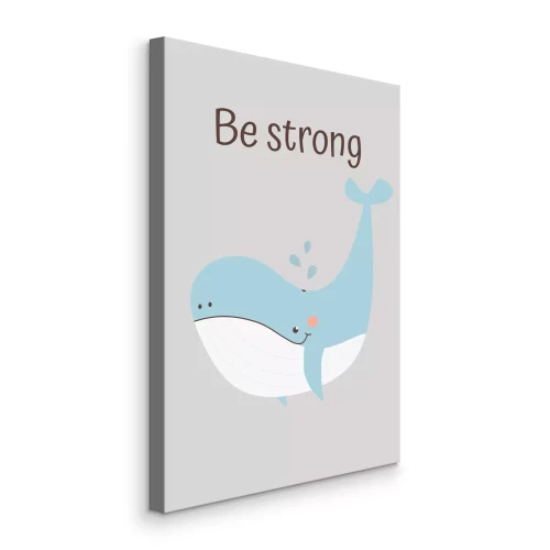 Tableau  Baleine bleue avec inscription inspirée par la force