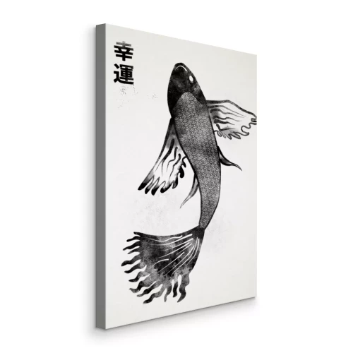 Tableau  Carpes koï en noir et blanc