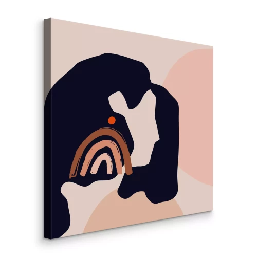 Tableau  Une composition moderne avec un arc-en-ciel brun et des formes