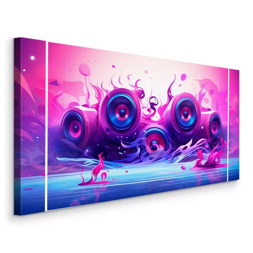 Tableau  L'énergie rose de la musique et des haut-parleurs