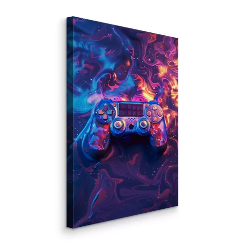 Tableau  Un bloc de couleur sur un fond bleu et rose fluide