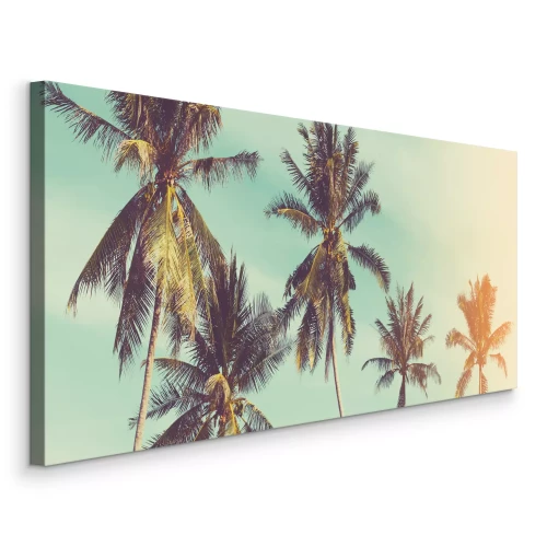 Tableau  Palmiers se détachant sur un ciel pastel