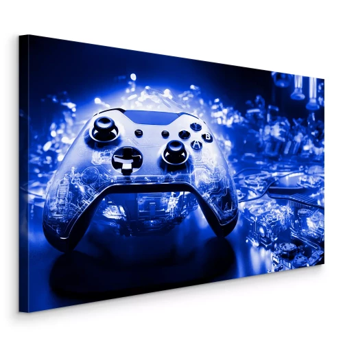 Tableau  Tablette futuriste baignée d'une intense lumière bleue