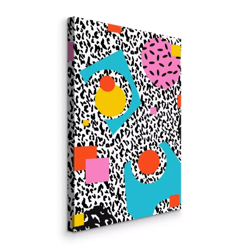 Tableau  Composition abstraite et colorée dans le style Memphis