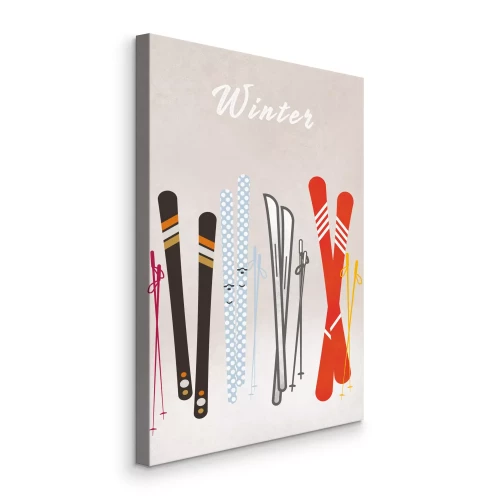 Tableau  Skis dans une composition graphique hivernale