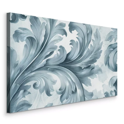 Tableau  Ornement de plante gris-bleu