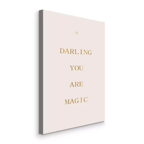 Tableau  Inscription dorée minimaliste : chérie, tu es magique