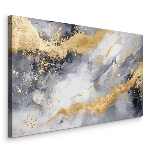 Tableau  Des traînées dorées sur fond gris