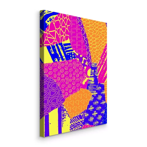 Tableau  Motif patchwork abstrait aux couleurs intenses