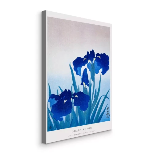 Tableau  Les iris bleus d'Ohara Kosona à la japonaise