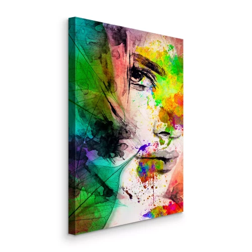 Tableau  Visage coloré d'une femme artiste