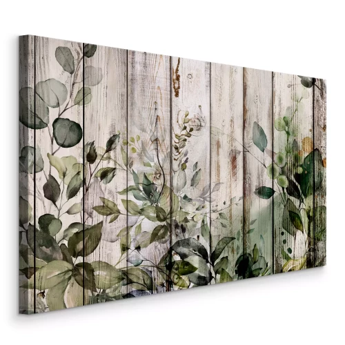 Tableau  Un motif végétal sur des planches blanchies à la chaux