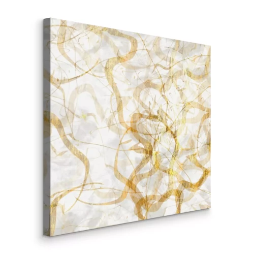 Tableau  Rayures ondulées dorées en blanc lumineux