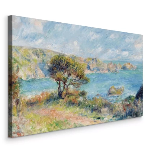 Tableau  Une plage ensoleillée avec un arbre solitaire
