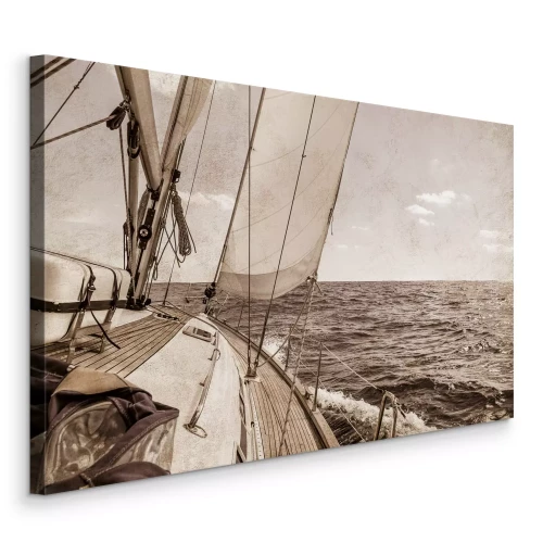 Tableau  Une excursion en voilier en mer agitée