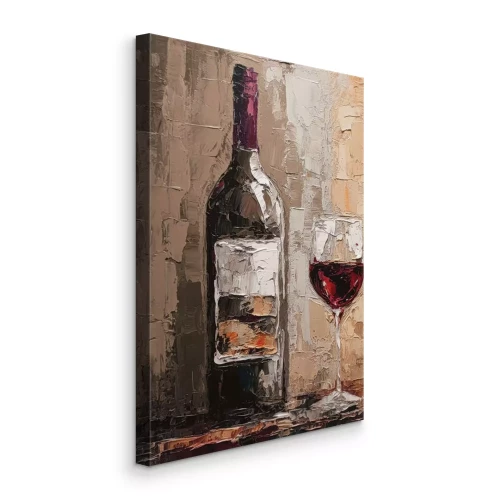 Tableau  Un élégant arrangement de vin avec une bouteille sur la table