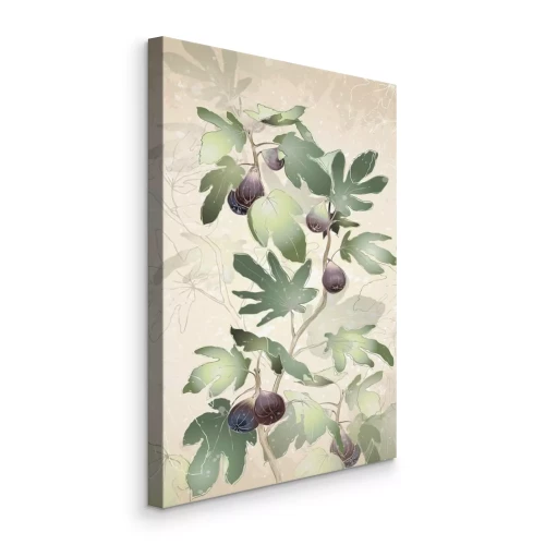 Tableau  Branche de figuier naturelle avec des fruits juteux et des feuilles