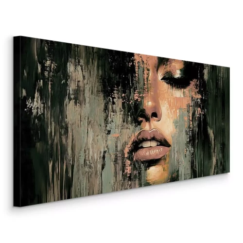 Tableau  Peinture murale artistique représentant un portrait de femme à l'aquarelle