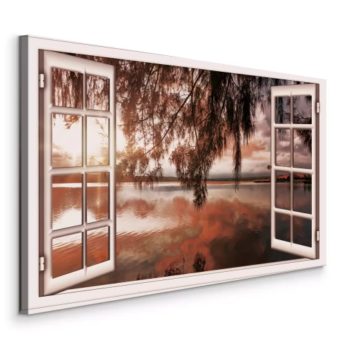 Tableau  Vue de l'eau sous la lumière du soir