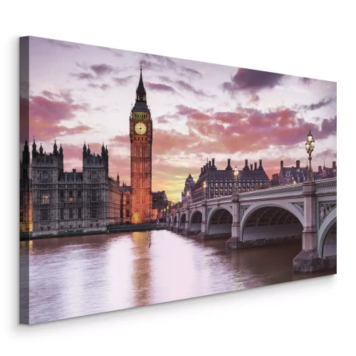 Tableau  La lueur dorée de Londres et de la rivière