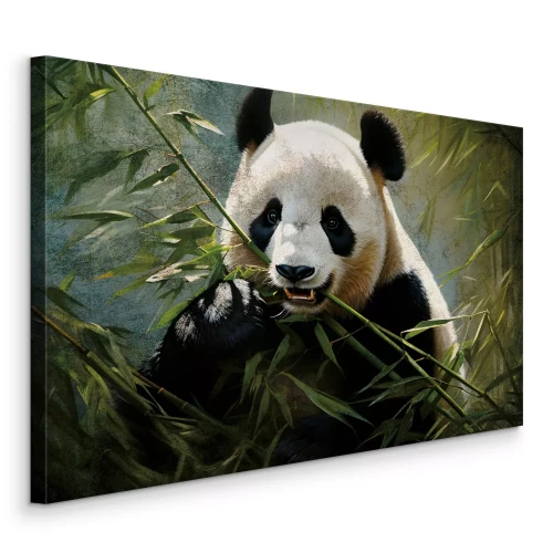 Tableau  Panda dans un fourré de bambous verts