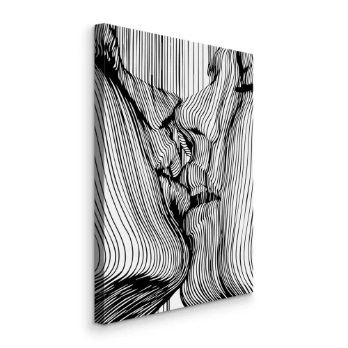 Tableau  Illusion de la ligne de la scène de baiser romantique entre femmes