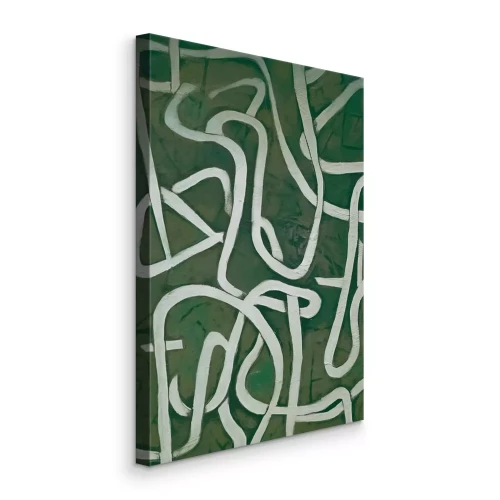 Tableau  Vagues de rayures blanches sur fond vert