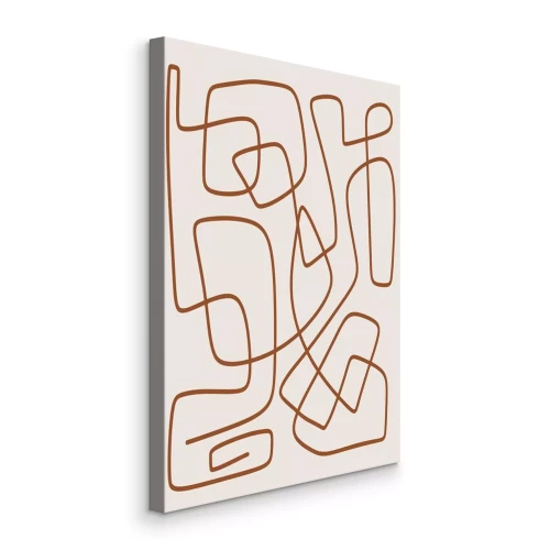 Tableau  Un labyrinthe de rayures brunes sur un fond clair