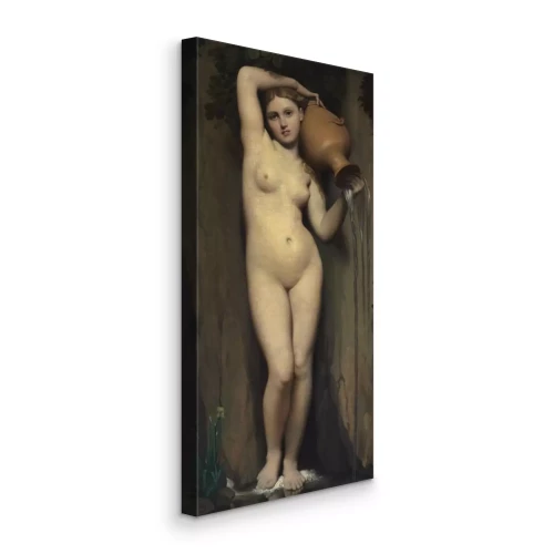 Tableau  Une fille tenant un récipient d'eau qui coule