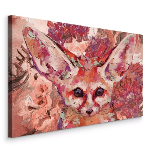 Tableau  Renard aux grandes oreilles dans les fleurs