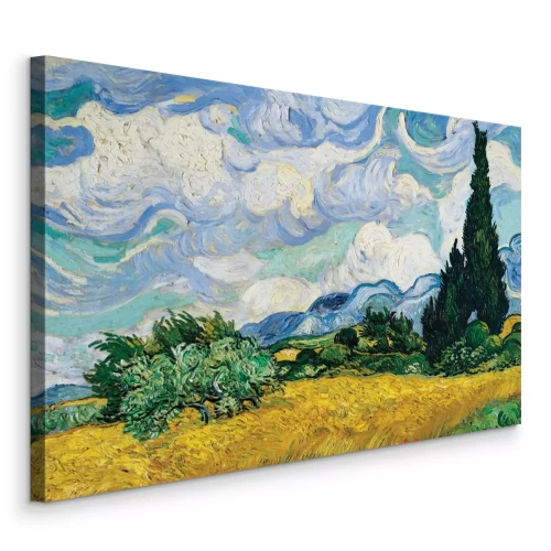 Tableau  Paysage rural pittoresque avec un champ de blé