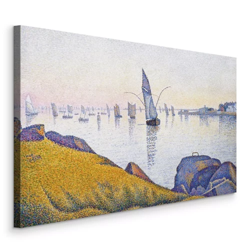 Tableau  Une scène pittoresque de voiliers sur la vaste mer