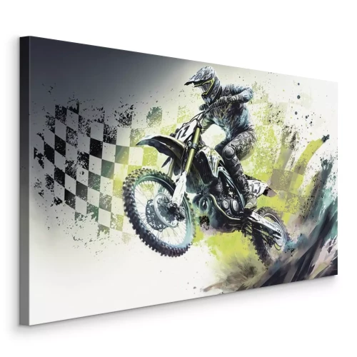 Tableau  Vitesse d'un homme sur une moto sportive