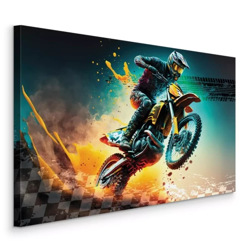 Tableau  Portrait dynamique d'un homme à moto