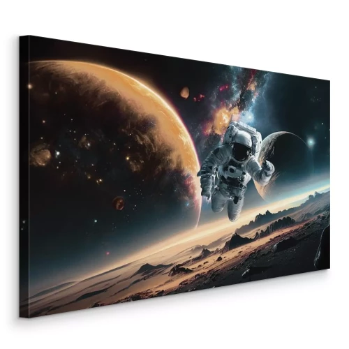 Tableau  Astronaute sur fond d'étoiles et de planètes