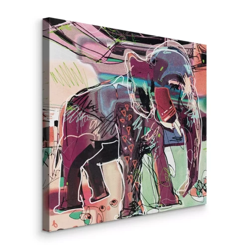 Tableau  Interprétation artistique d'un éléphant