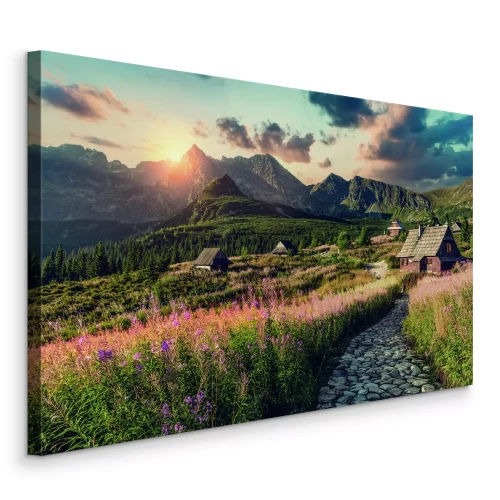 Tableau  Le soleil couchant sur Hala Gąsienicowa