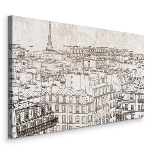 Tableau  Dessin monochrome du panorama de Paris