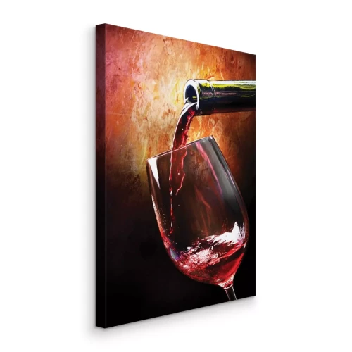 Tableau  Un verre rempli de vin rouge