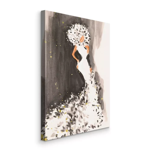 Tableau  Un portrait subtil à l'aquarelle d'une femme en robe