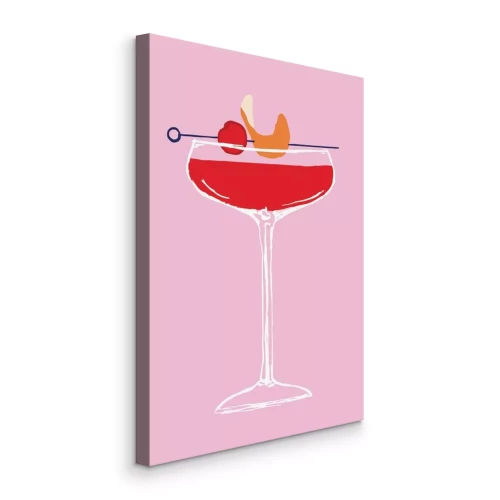 Tableau  Illustration minimaliste d'un cocktail dans un verre.